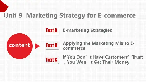 电子商务英语教学课件Unit 9  Marketing Strategy for E-commerce