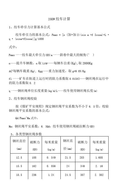 JD-1.6绞车计算