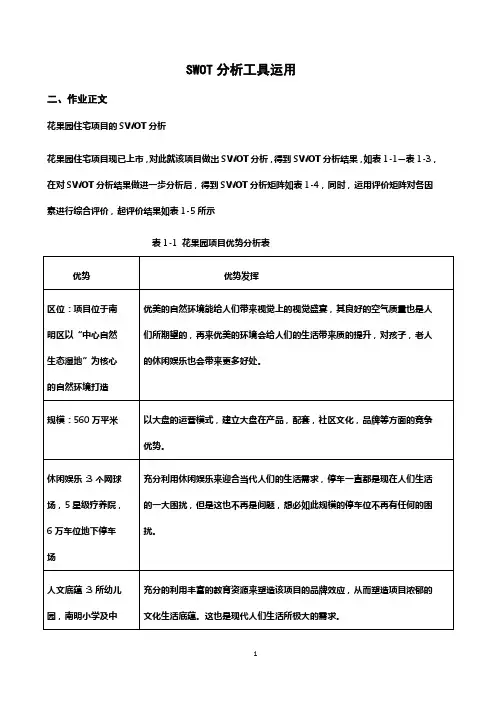 SWOT分析工具运用