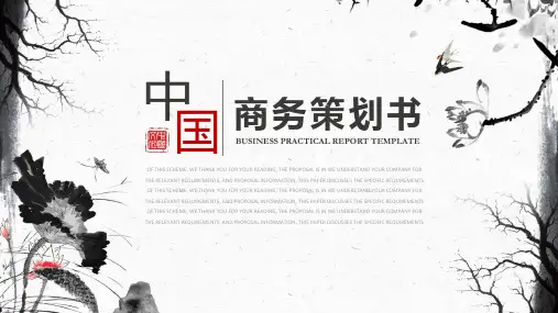中国风商业创业融资商务策划书PPT模板