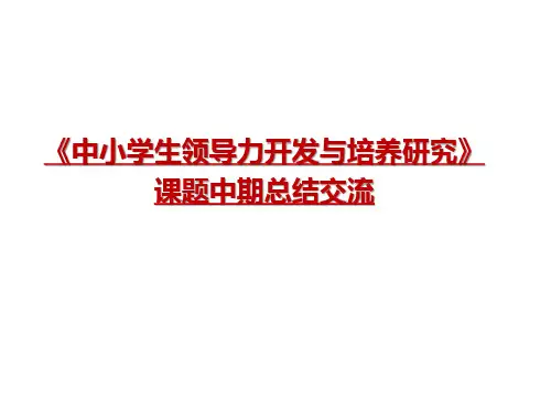 《中小学生领导力开发与培养研究》课题中期总结交流
