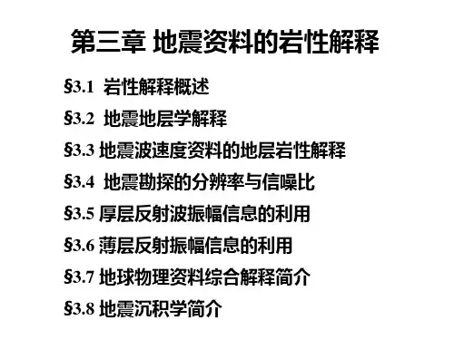 地震资料的岩性解释