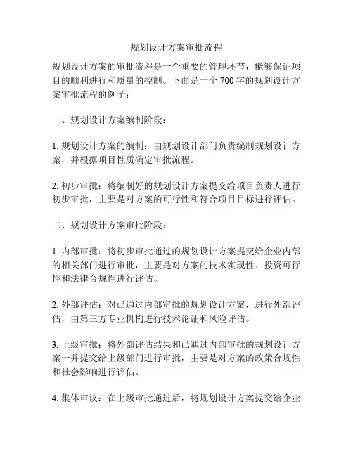规划设计方案审批流程