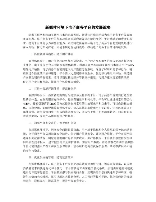 新媒体环境下电子商务平台的发展战略