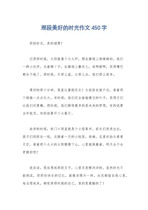 那段美好的时光作文450字