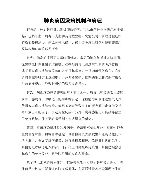 肺炎病因发病机制和病理