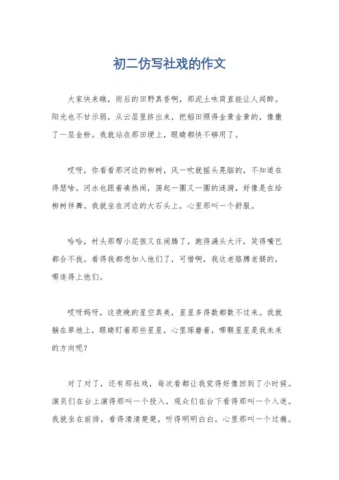 初二仿写社戏的作文