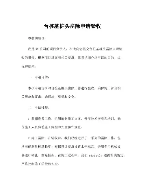 台桩基桩头凿除申请验收