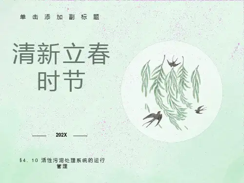 活性污泥处理系统的运行管理