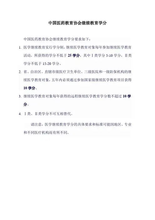 中国医药教育协会继续教育学分