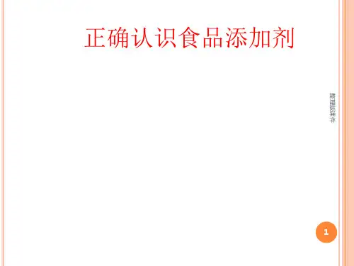 正确认识食品添加剂ppt课件