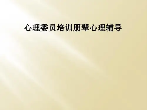 心理委员培训朋辈心理辅导