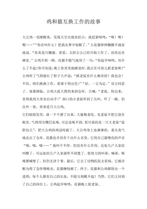 六年级童话鸡和猫互换工作的故事