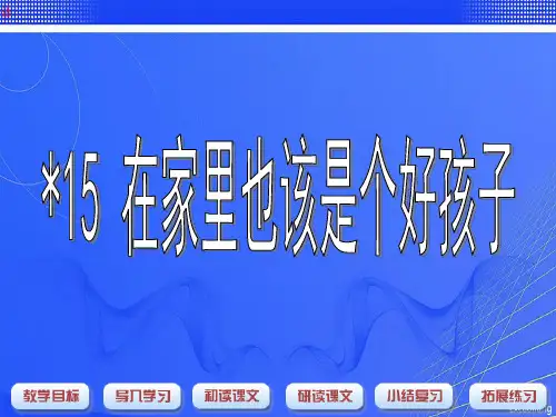 沪教版二年级语文下册课件-在家里也该是个好孩子