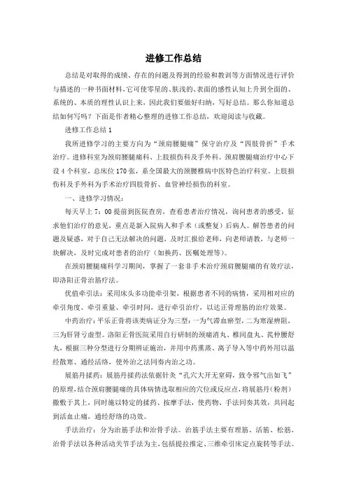 进修工作总结