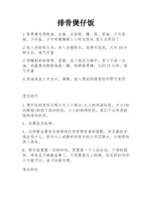 排骨煲仔饭