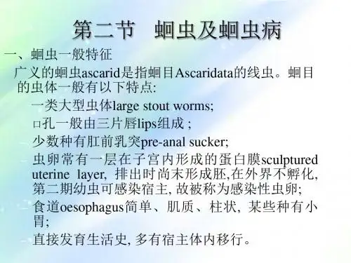 蛔虫及蛔虫病 PPT