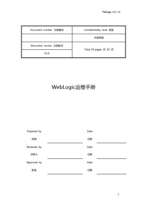 WebLogic运维手册V1.0