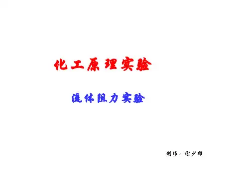 化工原理实验流体阻力实验