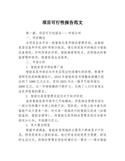 项目可行性报告范文