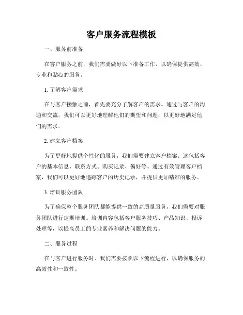 客户服务流程模板