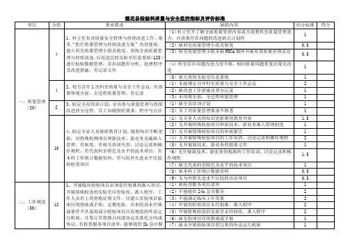 检验科质量与安全监控指标及评价标准