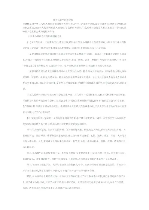 社会化影响因素分析