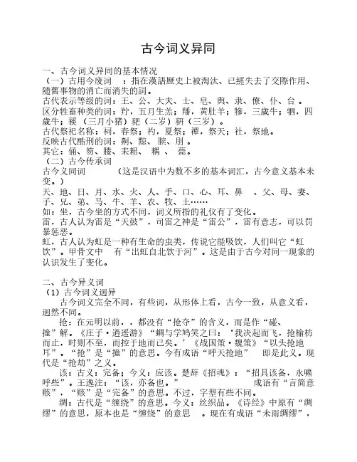 古今词义异同