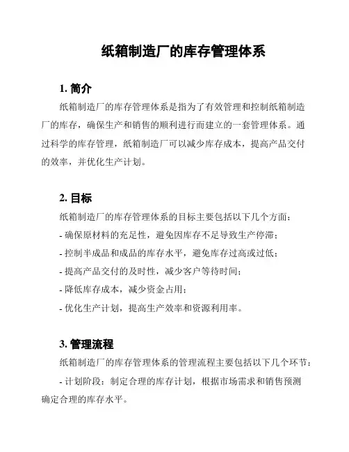 纸箱制造厂的库存管理体系
