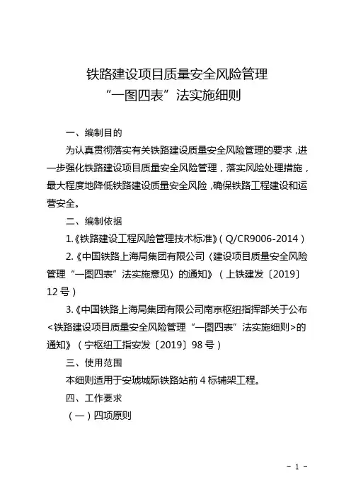 质量安全风险管理“一图四表”法实施细则