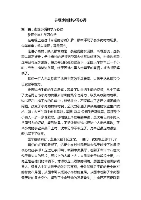 参观小岗村学习心得