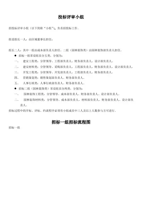 招投标评审小组、流程及职责