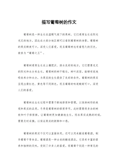 描写葡萄树的作文