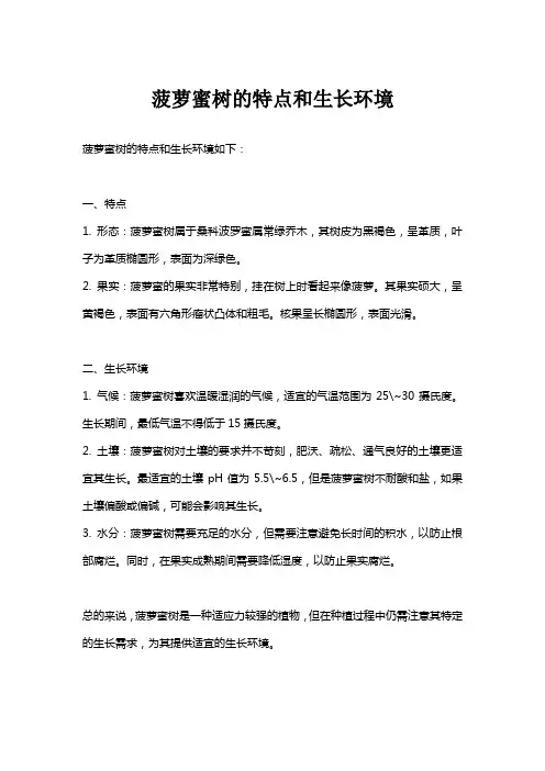 菠萝蜜树的特点和生长环境