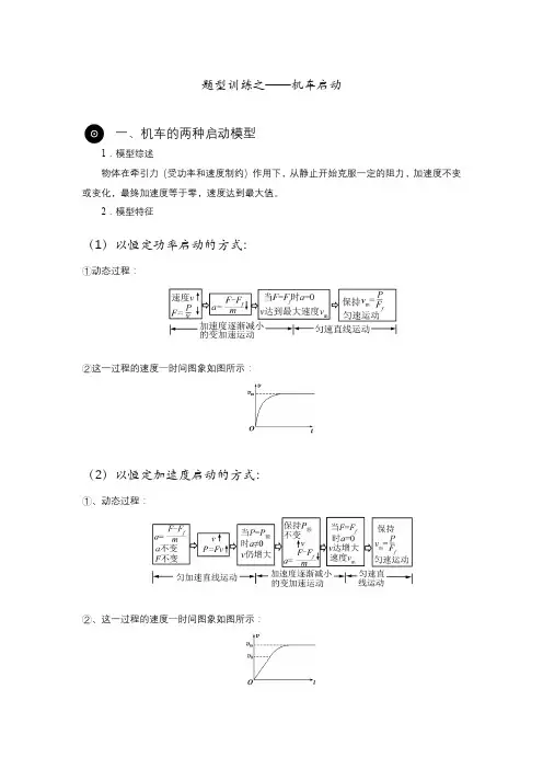 题型训练之——机车启动