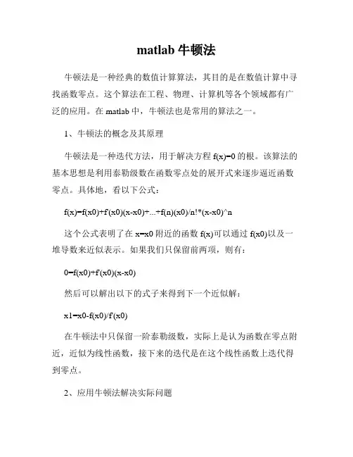 matlab牛顿法