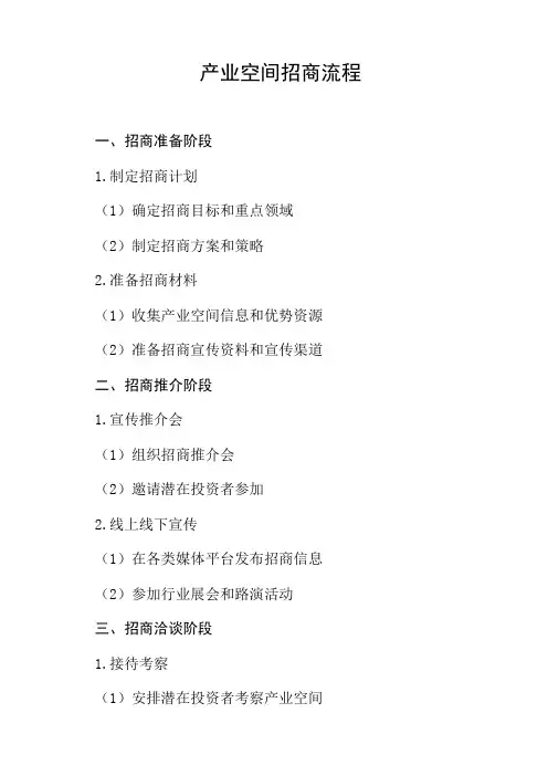 产业空间招商流程