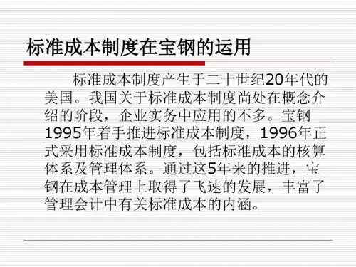 宝钢之标准成本课件