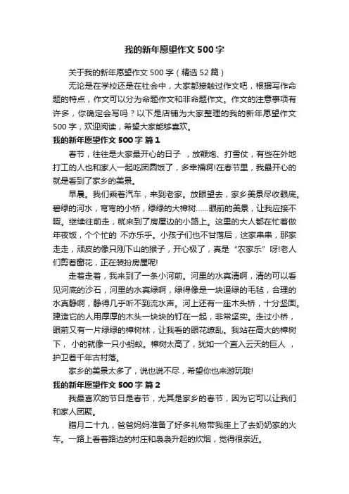 我的新年愿望作文500字