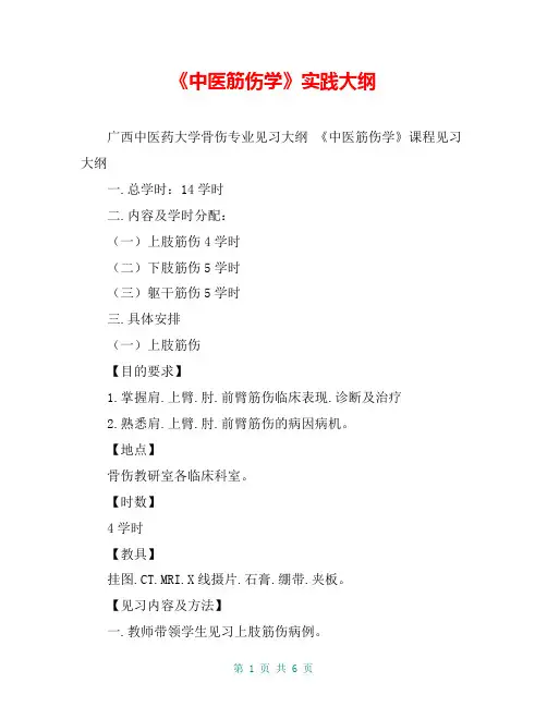 《中医筋伤学》实践大纲