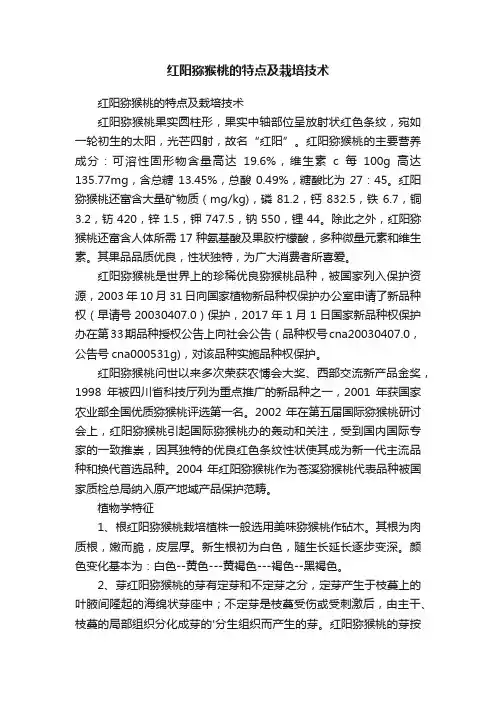 红阳猕猴桃的特点及栽培技术