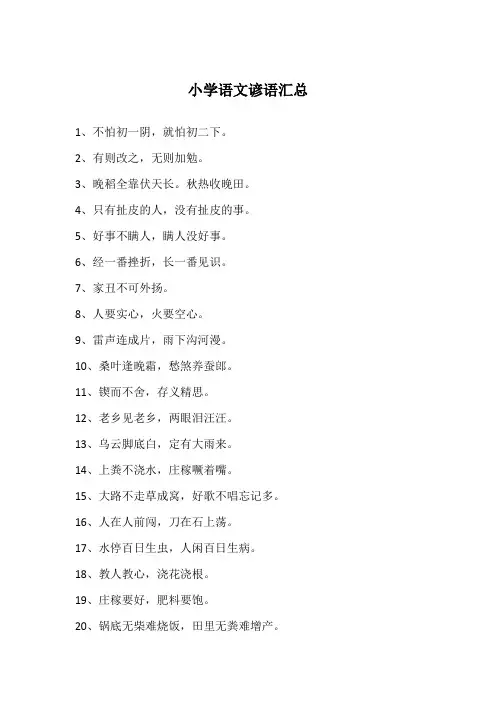 小学语文谚语汇总