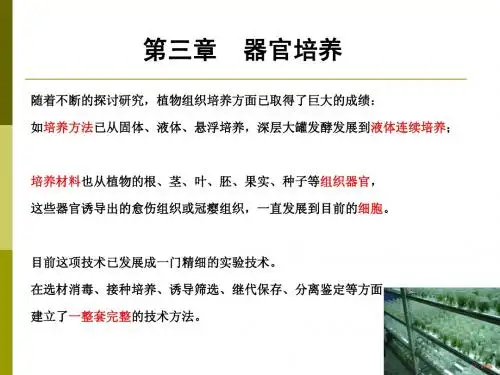 第三章 植物器官培养2013