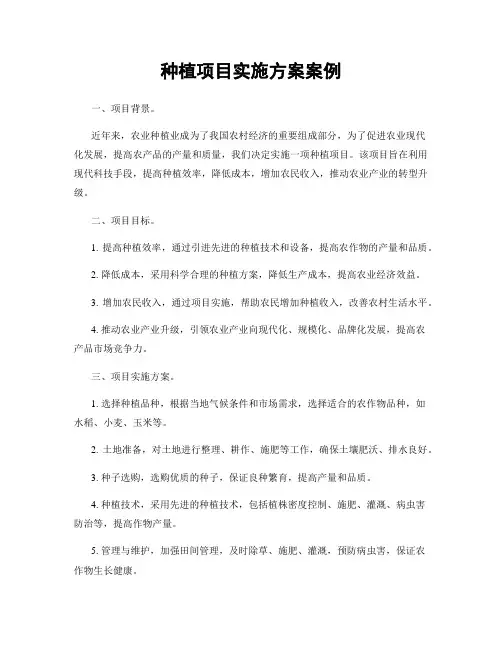 种植项目实施方案案例