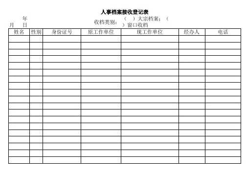 人事档案接收登记表