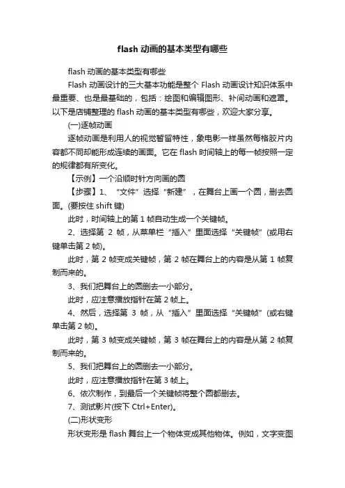 flash动画的基本类型有哪些