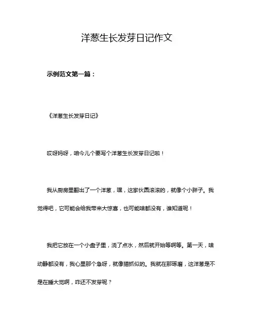 洋葱生长发芽日记作文