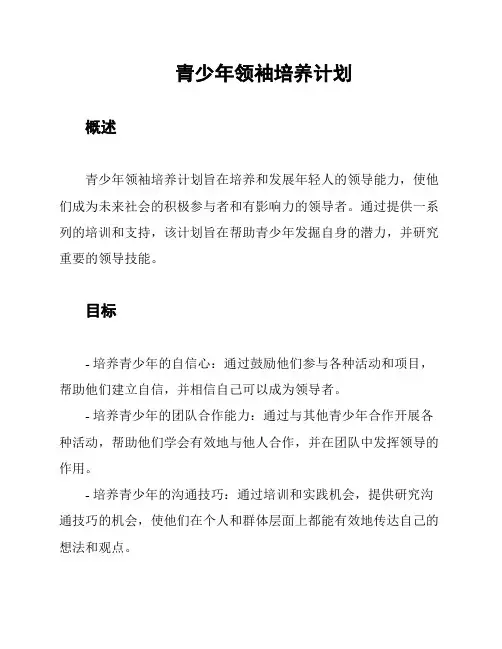 青少年领袖培养计划