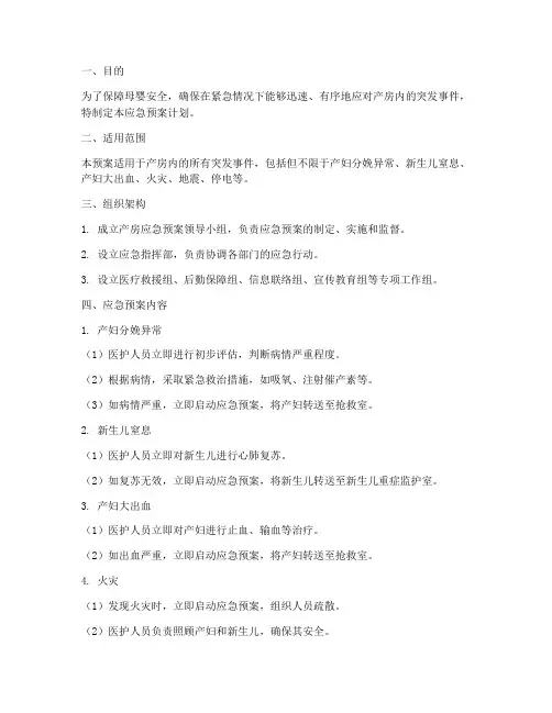 产房应急预案计划