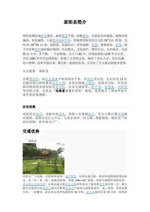 原阳县简介 Word